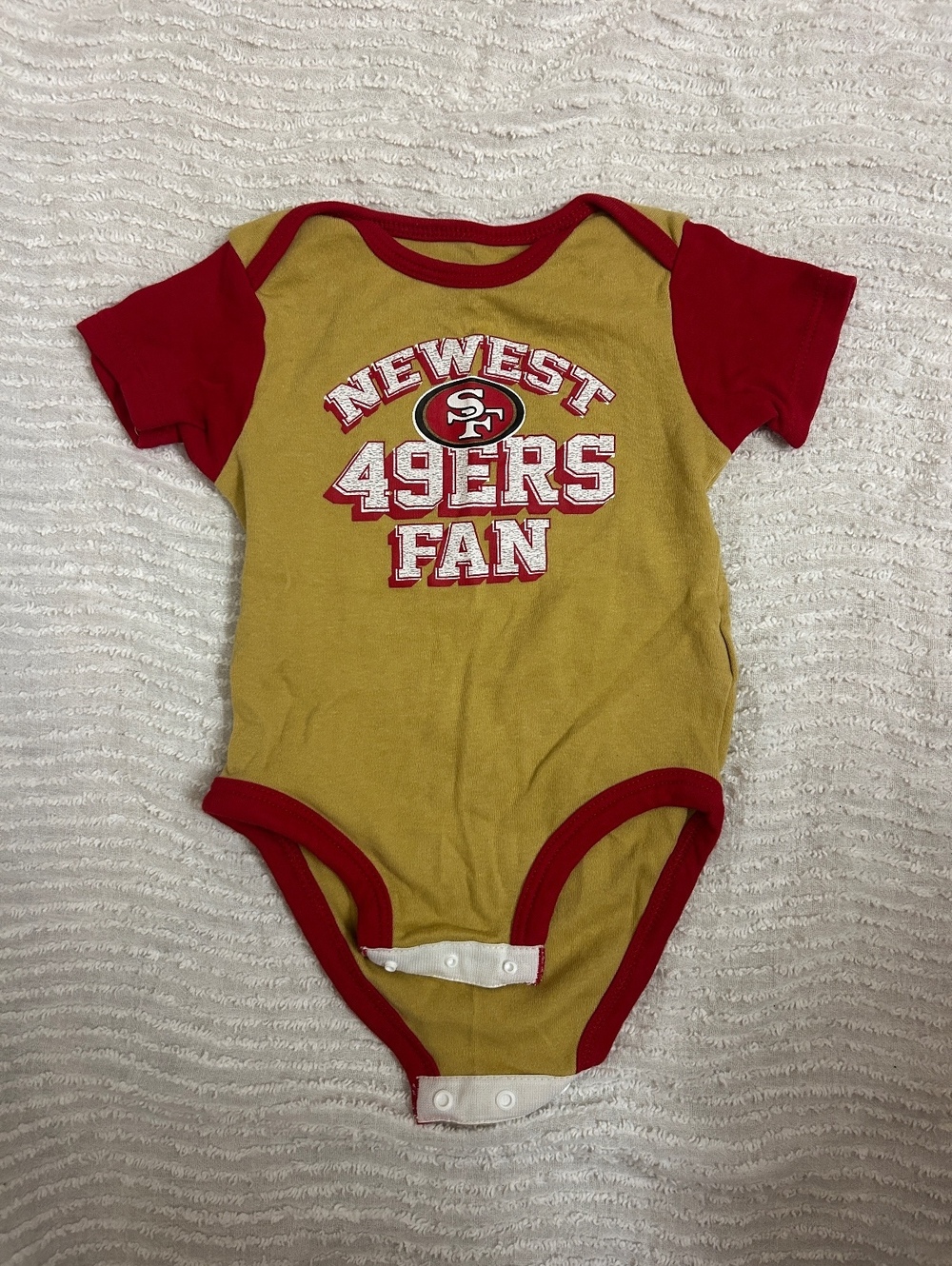 San Francisco 49ers Newest 49ers Fan Baby Onesie 6-9 Months Burgundy Gold NFL